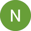 A white capital letter N centered within a solid green circular background.